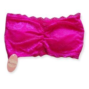 Lace Bandeau Bralette Fuchsia Pink